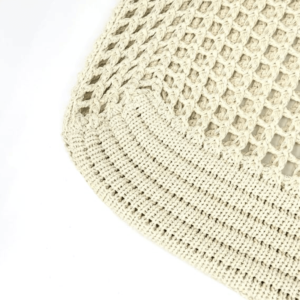 Artisan Handwoven Mesh Beach Tote – Lightweight & Foldable Shoulder Bag for Summer Travel