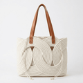 Woven Cord Shoulder Bag – Stylish Boho Shoulder Purse with Drawstring Lining