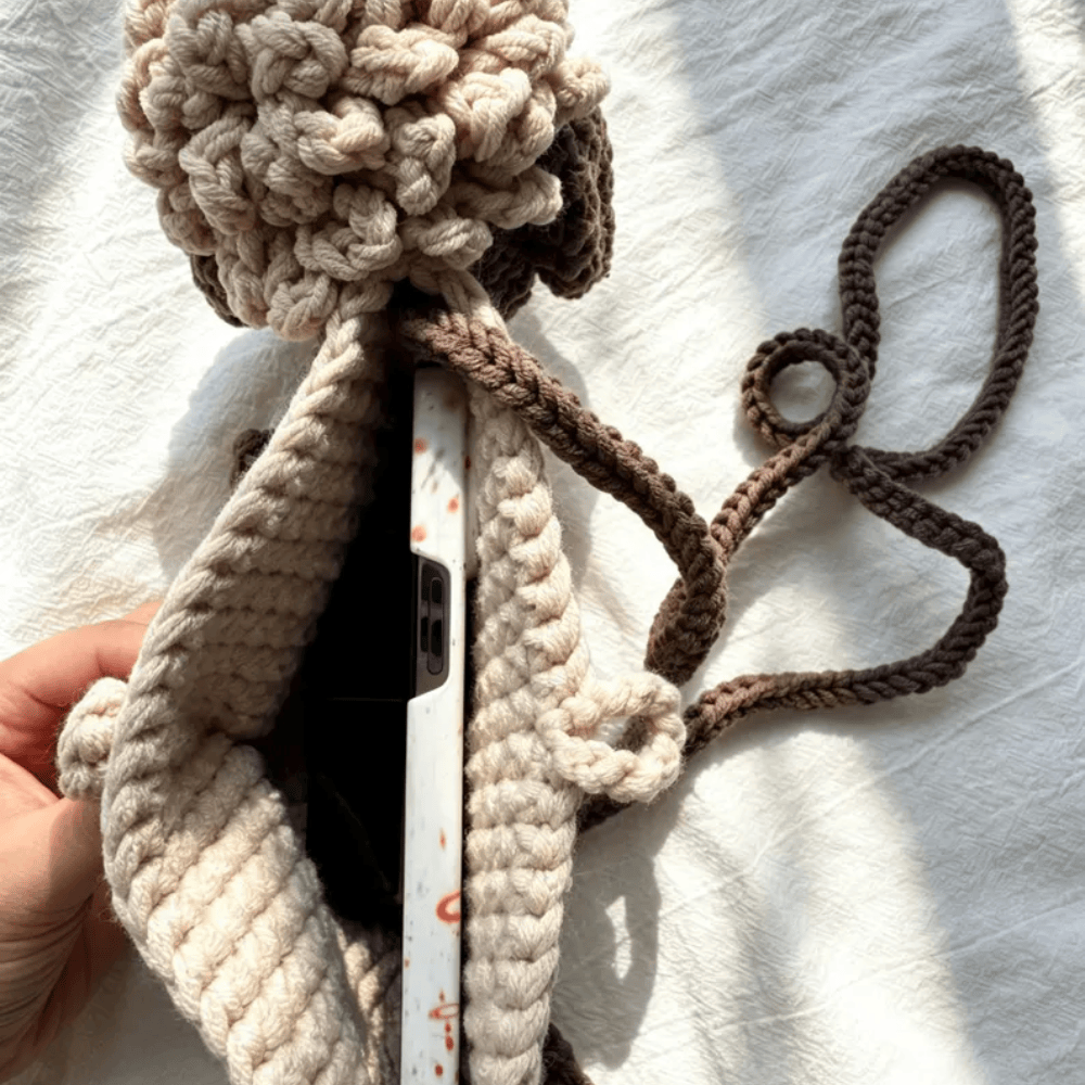 Handmade Sheep Crossbody Bag – Whimsical Crochet Wool Shoulder Purse for Everyday Style