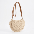 Handmade Crochet Crossbody Bag – Boho Summer Round Lace Purse with Adjustable Strap