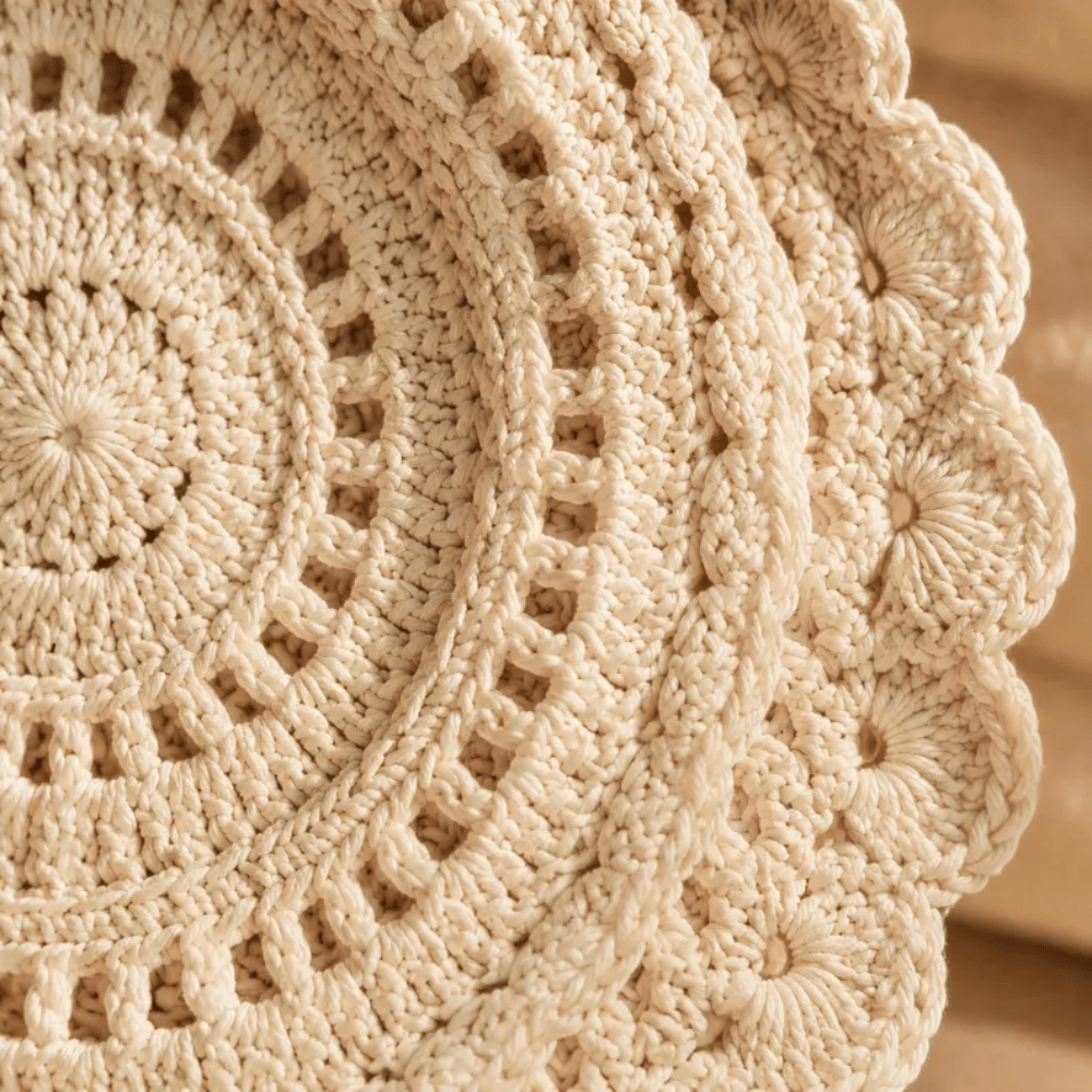 Handmade Crochet Crossbody Bag – Boho Summer Round Lace Purse with Adjustable Strap