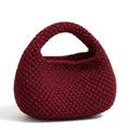 One-of-a-Kind Handmade Burgundy Crochet Mini Bag – Elegant Wine Red Knitted Purse